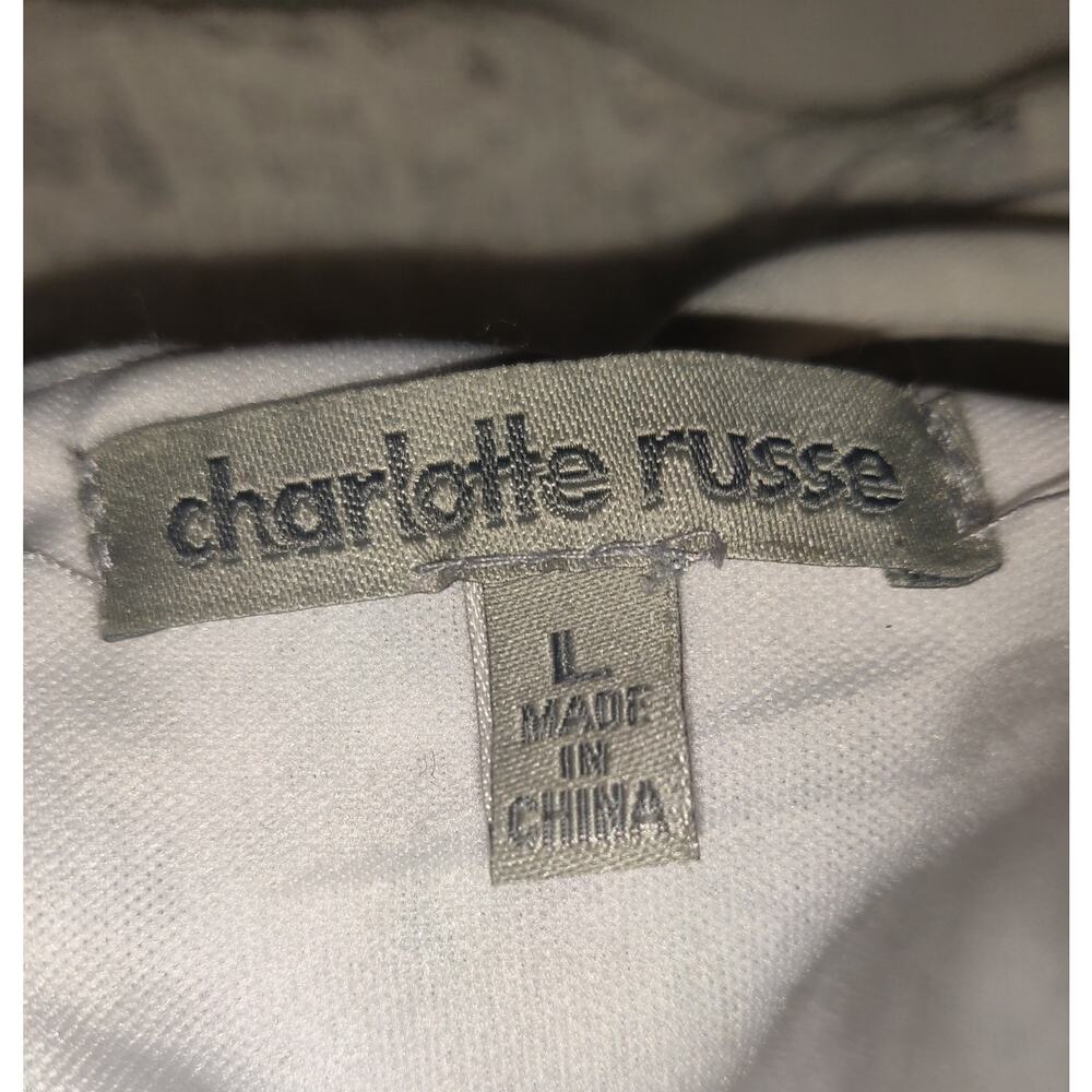 Charlotte Russe Y2K White Crop Top Lace Halter Strappy Boho Festival Hippie - Picture 9 of 16